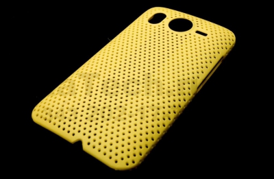 Чехол пластиковый перфорированный для HTC Desire HD A9191 желтый