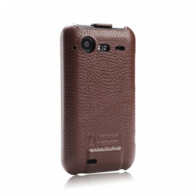 Чехол кожаный Icarer для HTC Incredible S коричневый