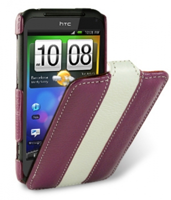 Чехол кожаный Melkco Jacka Type Limited для HTC Incredible S фиолетовый-белый