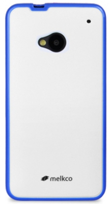 Чехол гелевый Melkco Poly Frame для HTC One M7 синий-белый
