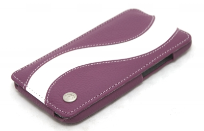 Чехол кожаный Melkco Jacka Type Special для HTC One X фиолетовый-белый