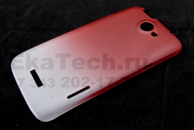 Чехол пластиковый JustinCase SoftTouch Gradient Type для HTC One X красный-белый