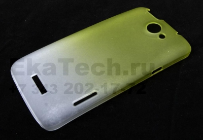 Чехол пластиковый JustinCase SoftTouch Gradient Type для HTC One X салатовый-белый