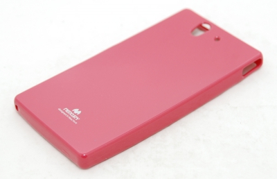 Чехол гелиевый Mercury Jelly для Sony Xperia Z ярко-розовый