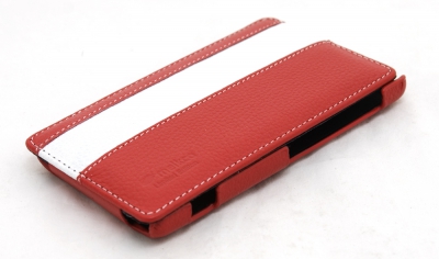Чехол кожаный Melkco Jacka Type Limited для Sony Xperia ZL красный-белый