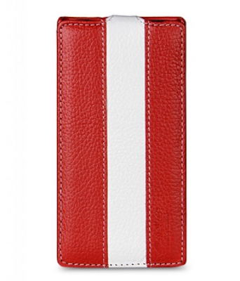 Чехол кожаный Melkco Jacka Type Limited для Sony Xperia S LT26i красный-белый