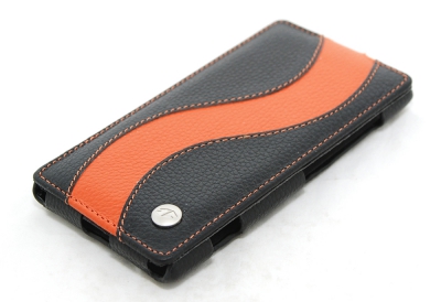 Чехол кожаный Melkco Jacka Type Special для Nokia Lumia 720 черный-оранжевый