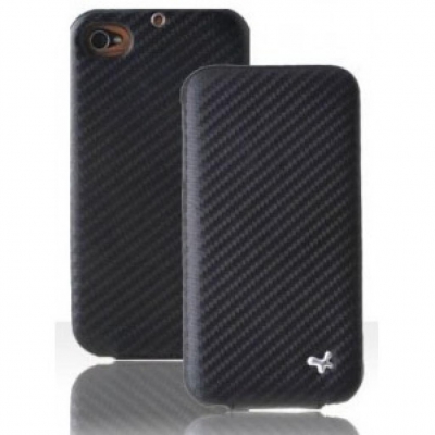 Чехол кожаный Zenus Leather Prestige Carbon Folder для Apple Iphone 4