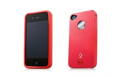 Чехол противоударный Capdase Alumor Jacket Elli MTIH4-51HH для Apple Iphone 4 красный