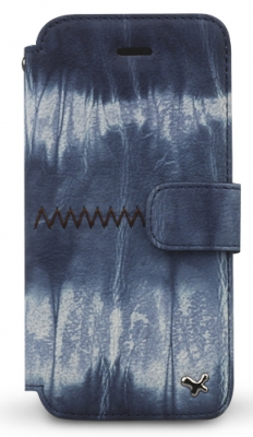 Чехол кожаный Zenus Prestige Tie Dying Diary для Apple iPhone 5 синий