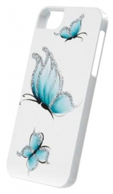 Чехол пластиковый iCover Butterfly для Apple iPhone 5 белый-голубой IP5-HP