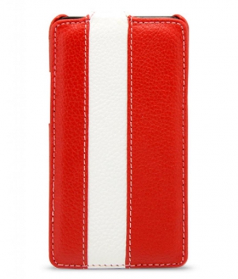 Чехол кожаный Melkco Jacka Type Limited для Samsung Galaxy SII I9100 красный-белый