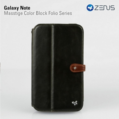 Чехол Zenus Masstige Color Block Folio для Samsung Galaxy Note N7000 хаки