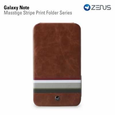 Чехол Zenus Masstige Stripe Print Folder для Samsung Galaxy Note N7000 коричневый