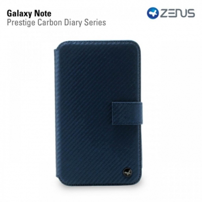 Чехол кожаный Zenus Prestige Carbon Diary для Samsung Galaxy Note N7000 темно-синий