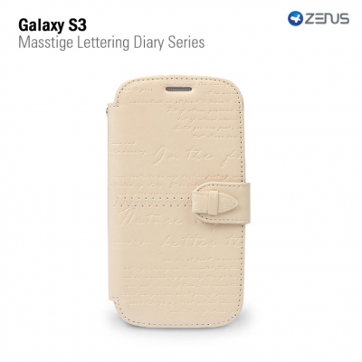 Чехол Zenus Masstige Lettering Diary для Samsung Galaxy SIII I9300 бежевый