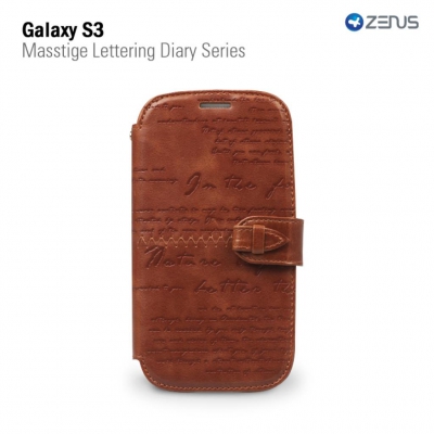 Чехол Zenus Masstige Lettering Diary для Samsung Galaxy SIII I9300 коричневый