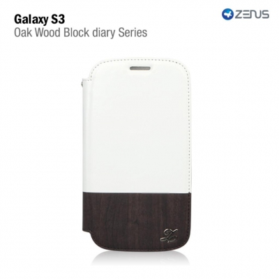 Чехол Zenus Masstige Oak Wood Block Diary для Samsung Galaxy SIII I9300 темный шоколад