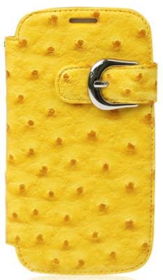 Чехол Zenus Masstige Ostrich Metal Diary для Samsung Galaxy SIII I9300 желтый