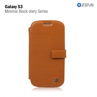 Чехол кожаный Zenus Prestige Minimal Block Diary для Samsung Galaxy SIII I9300 коричневый