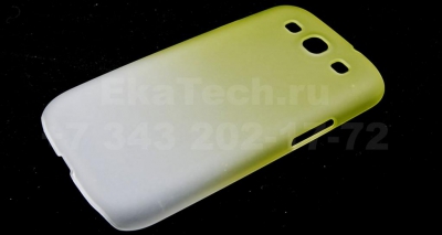 Чехол пластиковый JustinCase SoftTouch Gradient Type для Samsung Galaxy SIII I9300 салатовый-белый