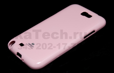 Чехол гелиевый Mercury Jelly для Samsung Galaxy Note 2 N7100 светло-розовый