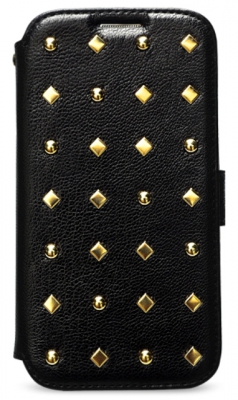 Чехол кожаный Zenus Prestige Rock Stud Diary для Samsung Galaxy S4 i9500 черный