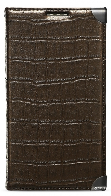 Чехол кожаный Zenus Prestige Square Croco Diary для Samsung Galaxy S4 i9500 коричневый