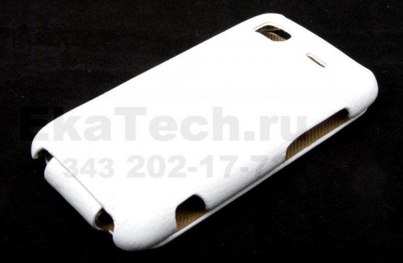 Чехол кожаный Icarer для HTC Sensation белый