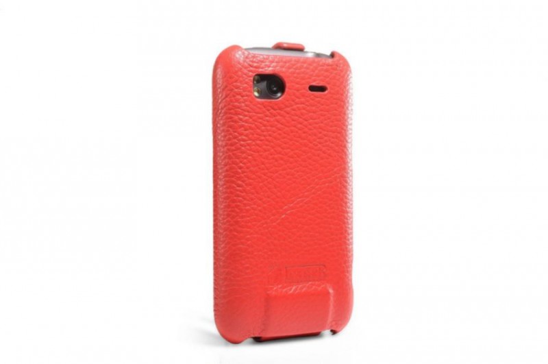 Чехол кожаный Icarer для HTC Sensation красный