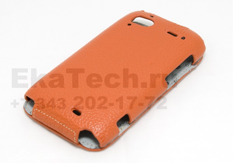 Чехол кожаный Melkco Jacka Type для HTC Sensation оранжевый