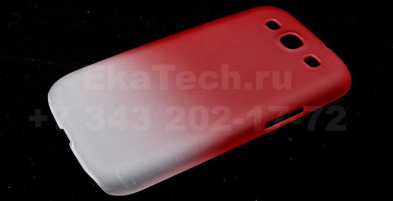 Чехол пластиковый JustinCase SoftTouch Gradient Type для Samsung Galaxy SIII I9300 красный-белый