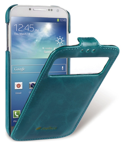 Чехол кожаный Melkco Jacka Type ID Epoca для Samsung Galaxy S4 i9500 сине-зеленый